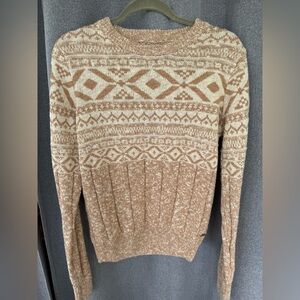 NWT The Normal Brand Koda Jacquard Sweater - Camel/Ivory / M